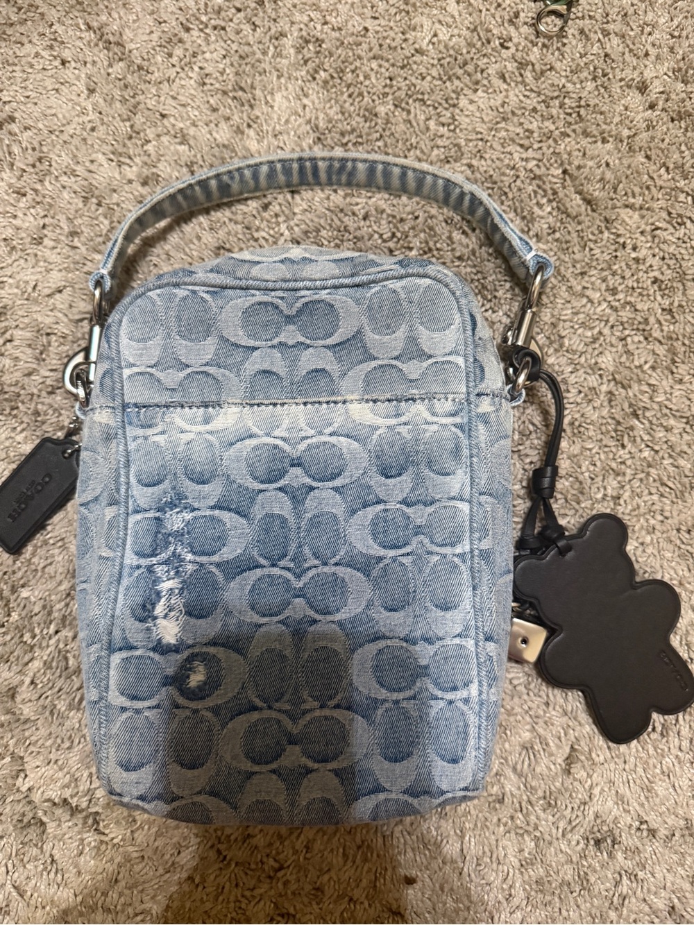 NWT Coach Tristan 14 Denim Signature Crossbody
